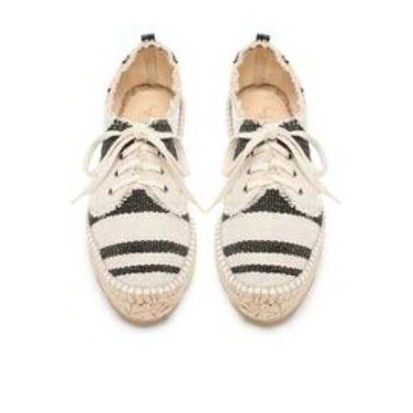 Loeffler Randall Alfie Espadrille Sneaker Womens Off White Black Size 8.5 US - Picture 2 of 12